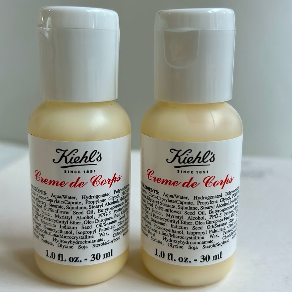 Two Kiehl's Creme de Corps body lotion